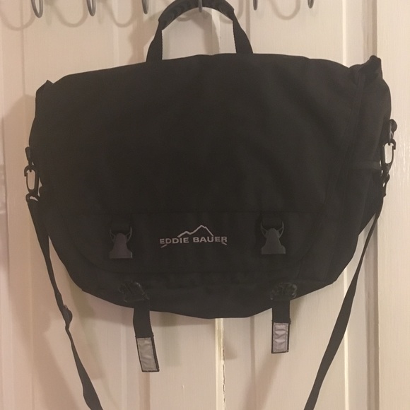 Used Eddie Bauer black laptop, messenger bag - Picture 2 of 13